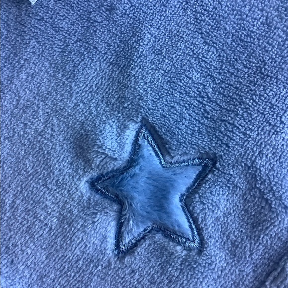 Unbranded Blue Lovey w Star and White Plush Bear Security Blanket Toy - Picture 4 of 11